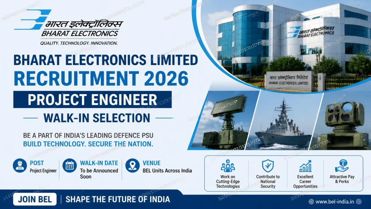 Bharat Electronics Limited (BEL) Recruitment 2026 – Project Engineer Walk‑in Selection