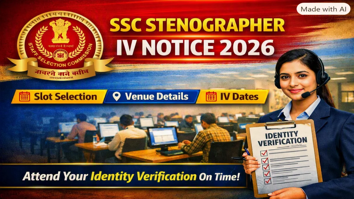 SSC Stenographer IV 2026 – Slot Selection, Venue & Dates Announced