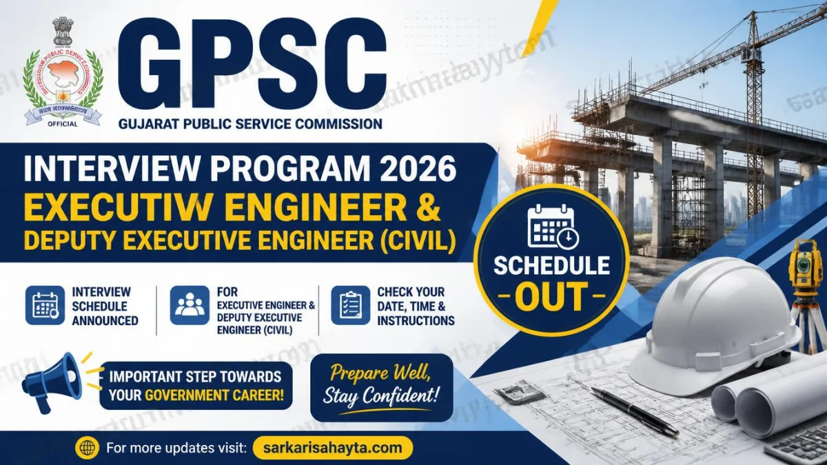 GPSC Interview Program 2026 – Executive Engineer & Deputy Executive Engineer (Civil) Schedule