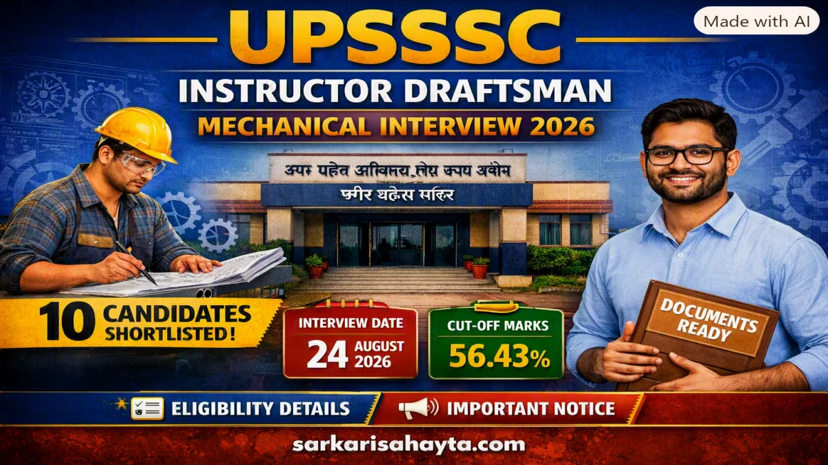 UPSSSC Instructor Draftsman (Mechanical) Interview 2026 – Official Notification & Cut‑Off Marks