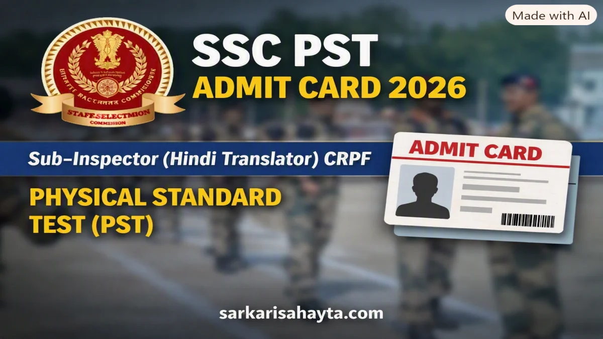 SSC PST Admit Card 2026 – Sub‑Inspector (Hindi Translator) CRPF