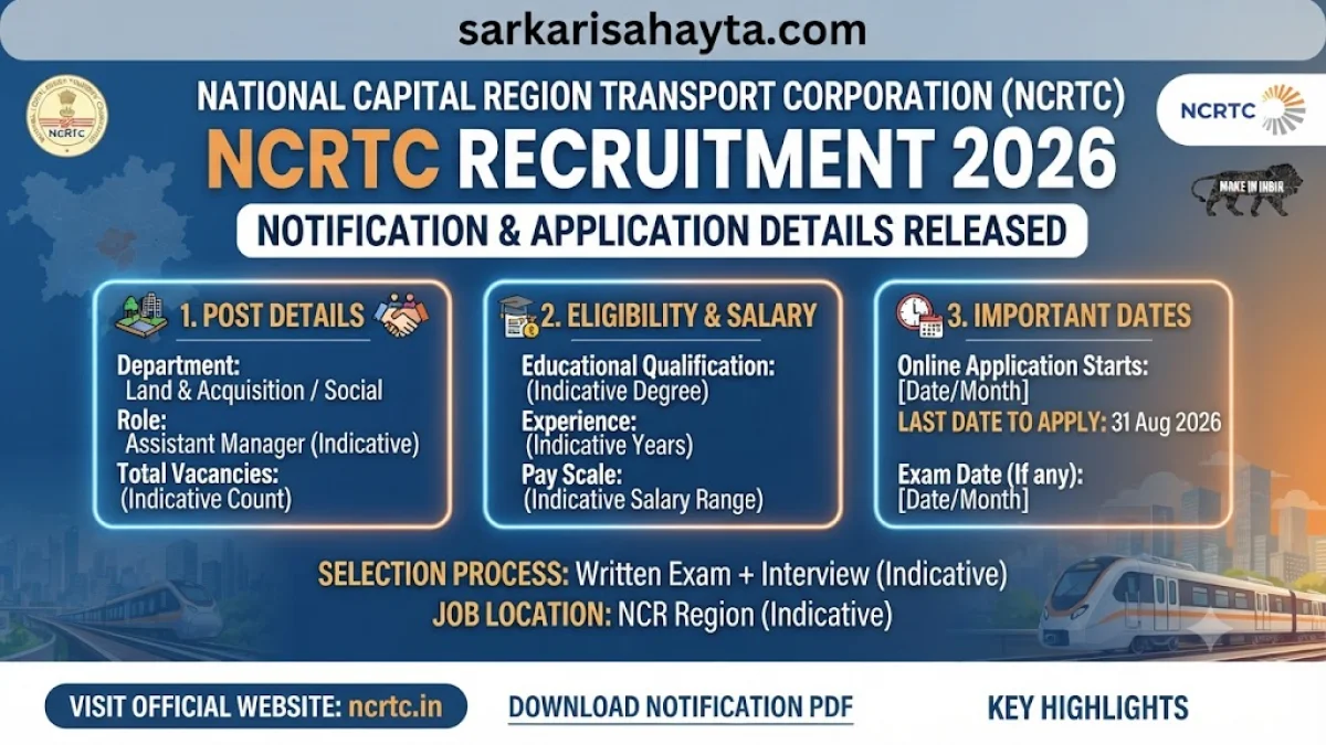 NCRTC Recruitment 2026 – Assistant Manager Jobs, Eligibility & Apply Before 31 Aug