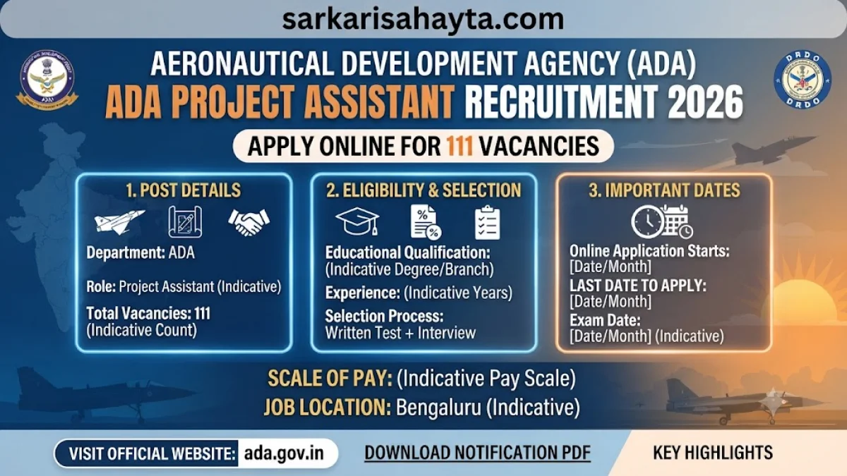 ADA Project Assistant Recruitment 2026 – Apply Online for 111 Vacancies