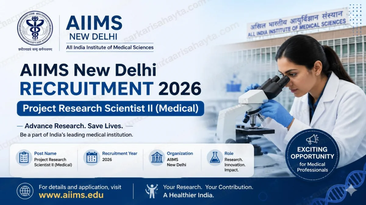 AIIMS New Delhi Recruitment 2026 – Project Research Scientist II (Medical)