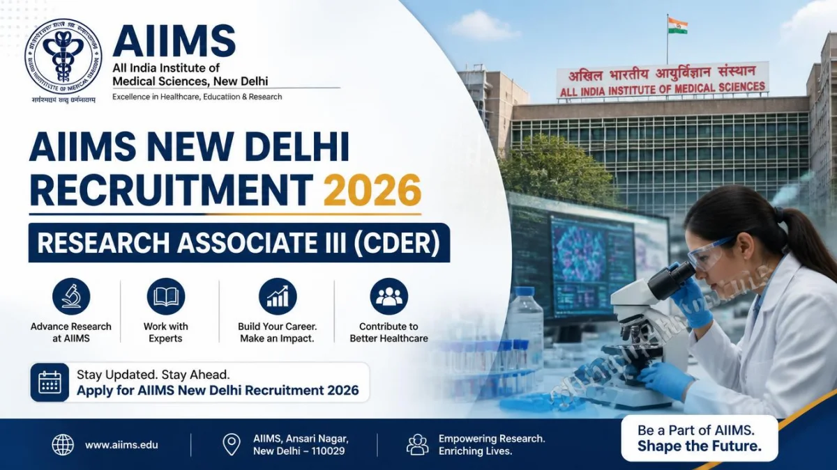 AIIMS New Delhi Recruitment 2026 – Research Associate III (CDER)