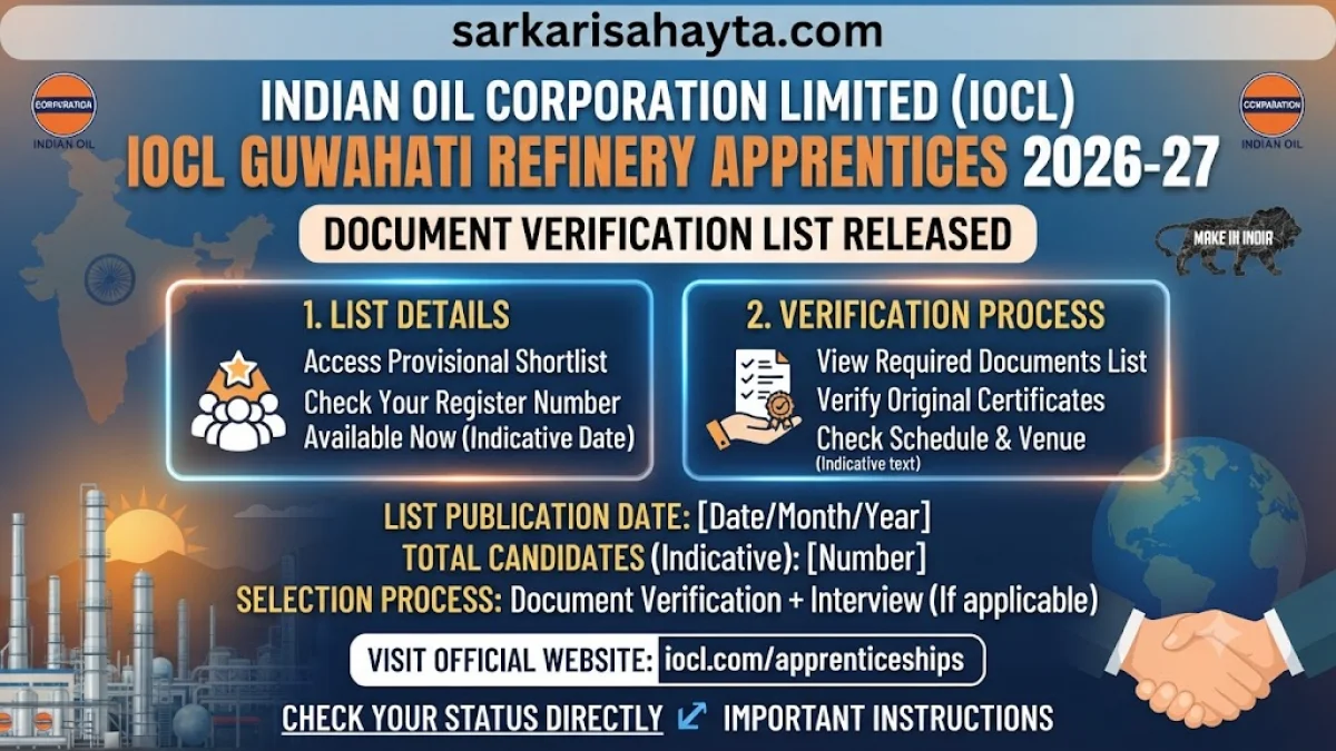 IOCL Guwahati Refinery Apprentices 2026-27 – Document Verification List