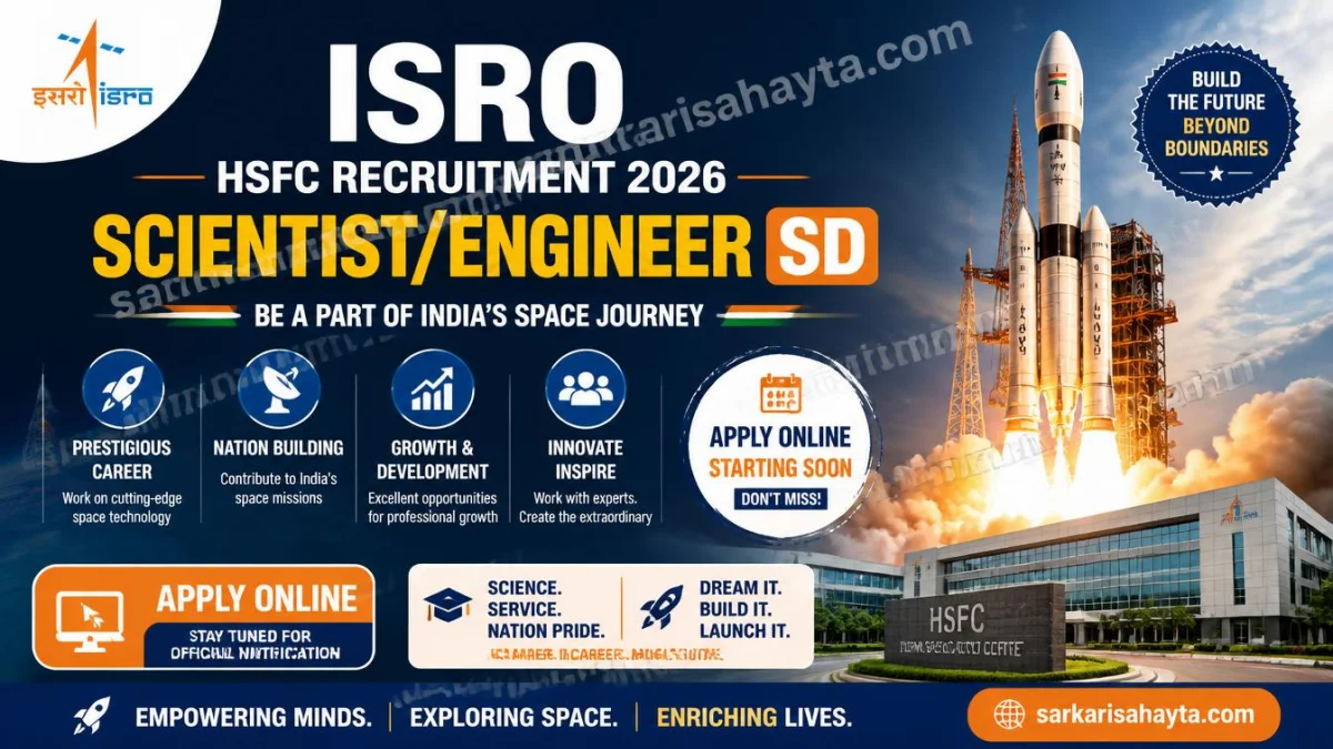 ISRO HSFC Recruitment 2026 – Scientist/Engineer SD Posts Apply Online
