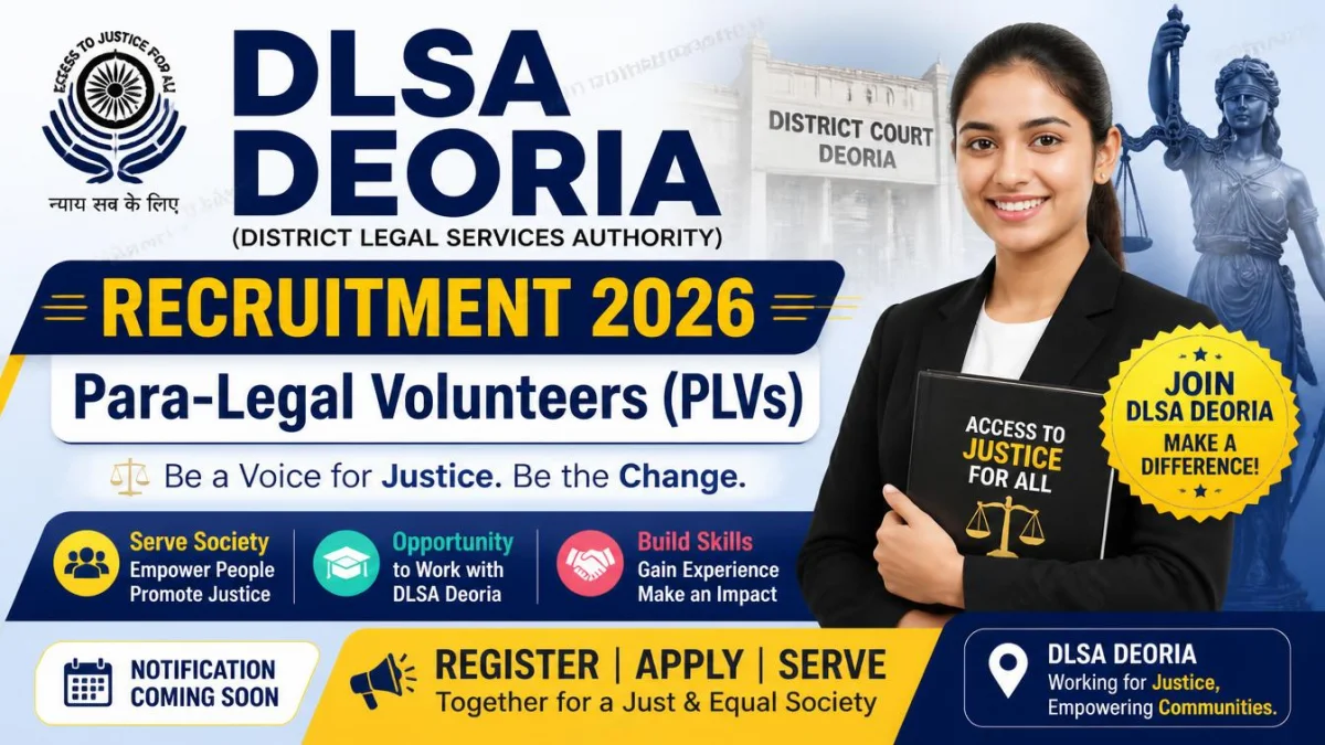 DLSA Deoria Recruitment 2026 – Para‑Legal Volunteers (PLVs)