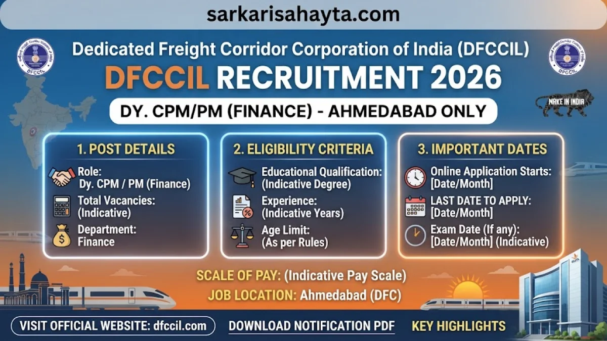 DFCCIL Recruitment 2026 – Dy. CPM/PM (Finance) Ahmedabad