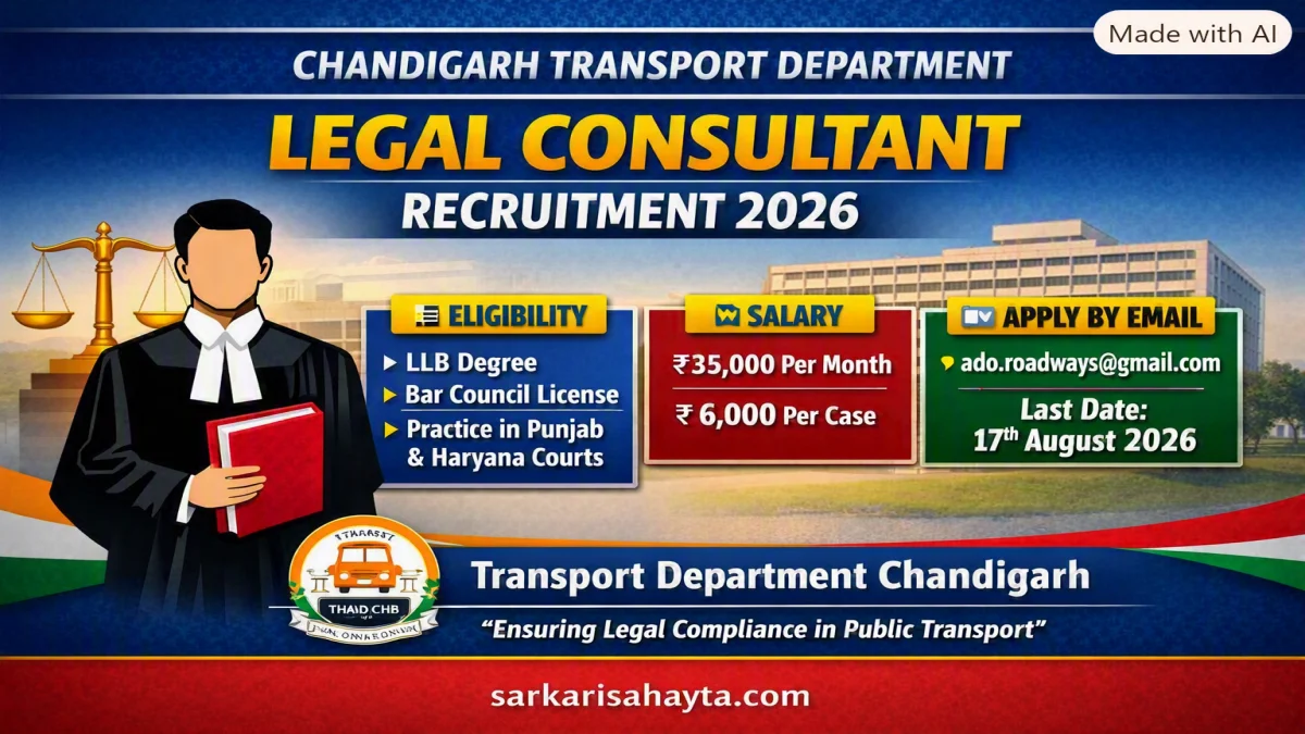Chandigarh Transport Department Legal Consultant Recruitment 2026 – Eligibility, Salary & Application Process