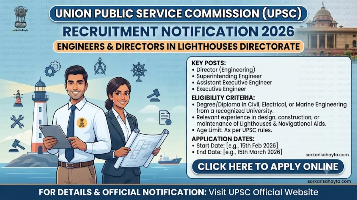 🧾 UPSC Recruitment Notification 2026 – Engineers & Directors in Lighthouses Directorate