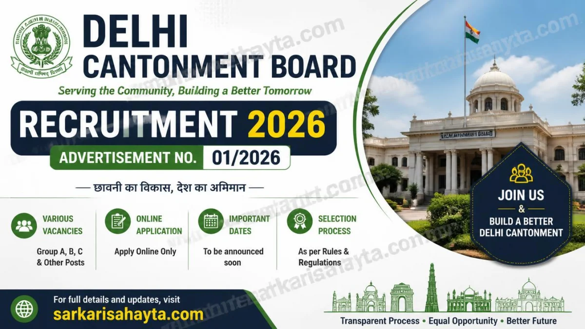 🏗️ Delhi Cantonment Board Recruitment 2026 – Advertisement No. 01/2026