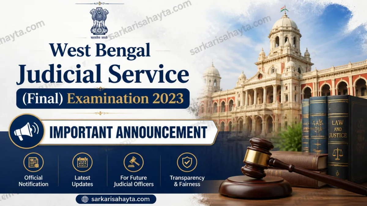 ⚖️ West Bengal Judicial Service (Final) Examination 2023 – Important Announcement