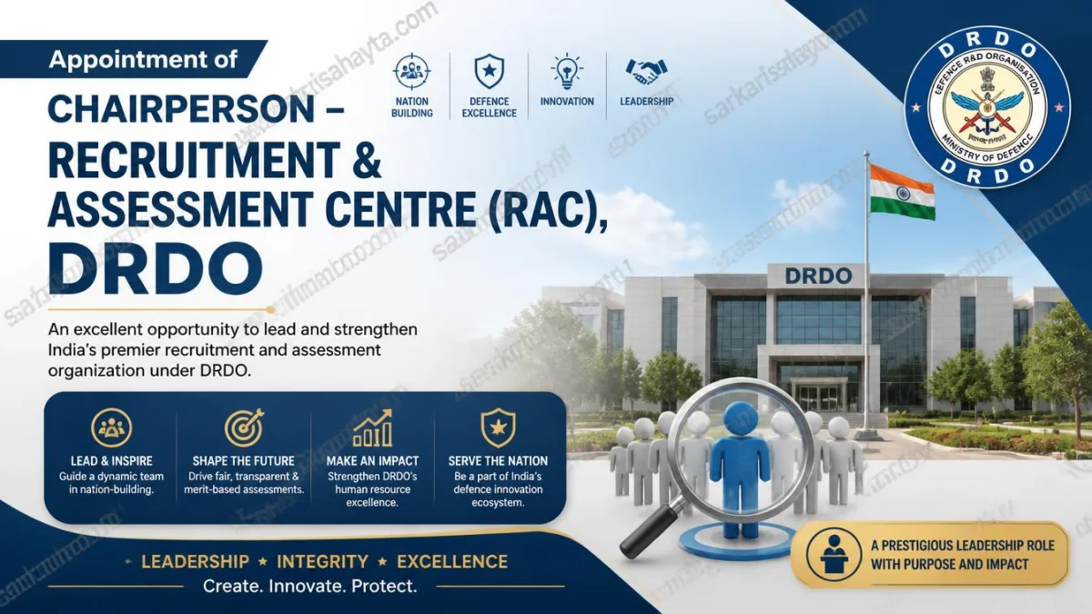 Appointment of Chairperson – Recruitment & Assessment Centre (RAC), DRDO