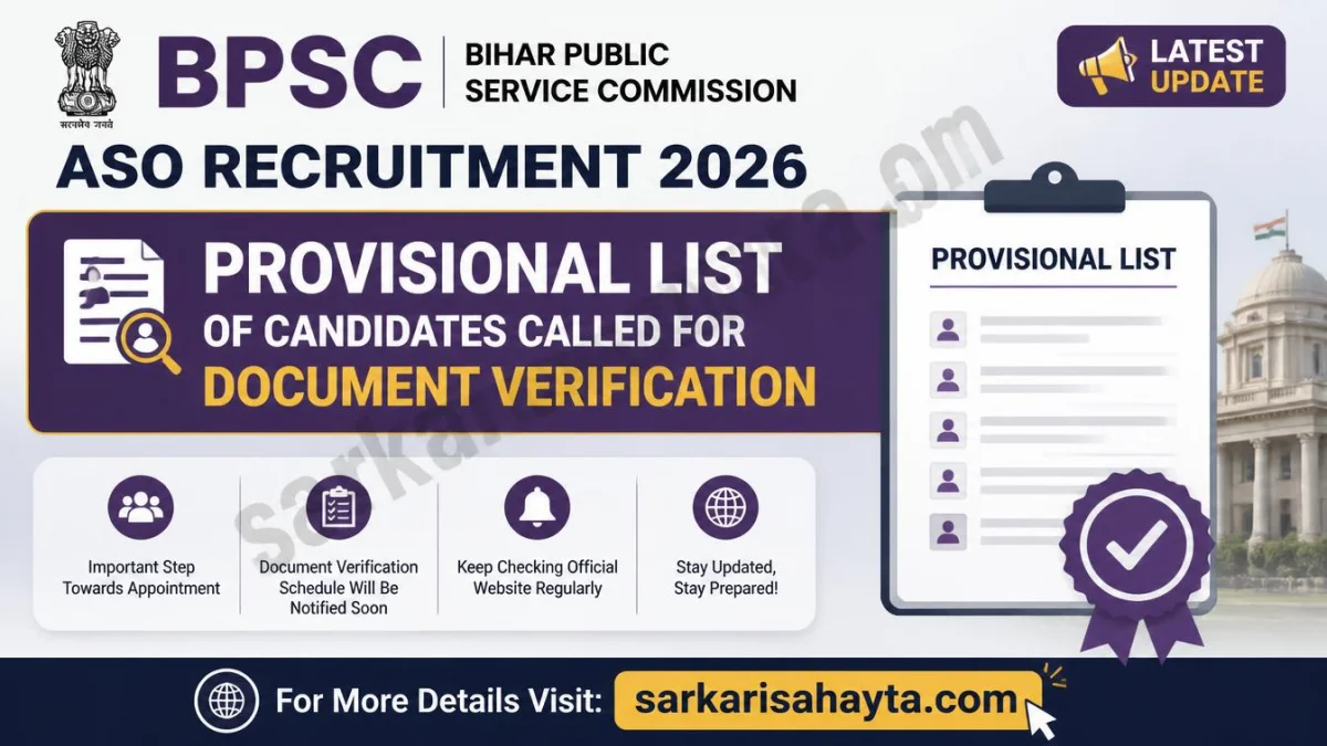 BPSC ASO Recruitment 2026: Provisional List of Candidates Called for Document Verification