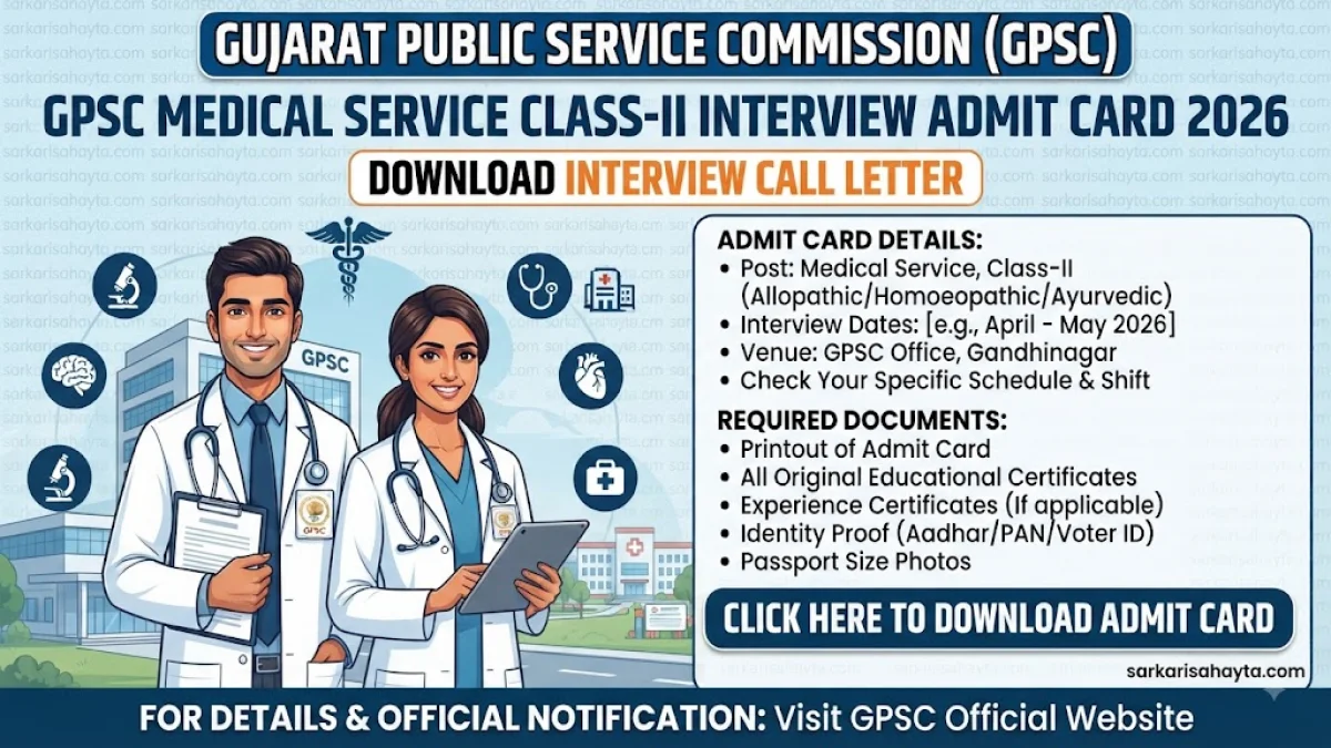 GPSC Medical Service Class‑II Admit Card 2026 – Download Interview Call Letter