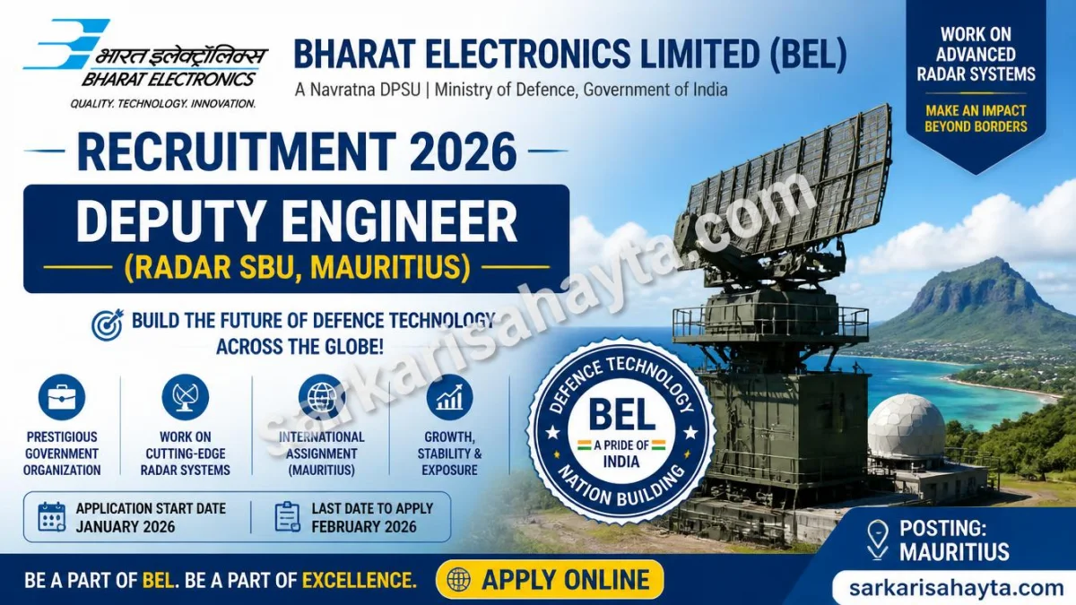 🚀 Bharat Electronics Limited (BEL) Recruitment 2026 – Deputy Engineer (Radar SBU, Mauritius)