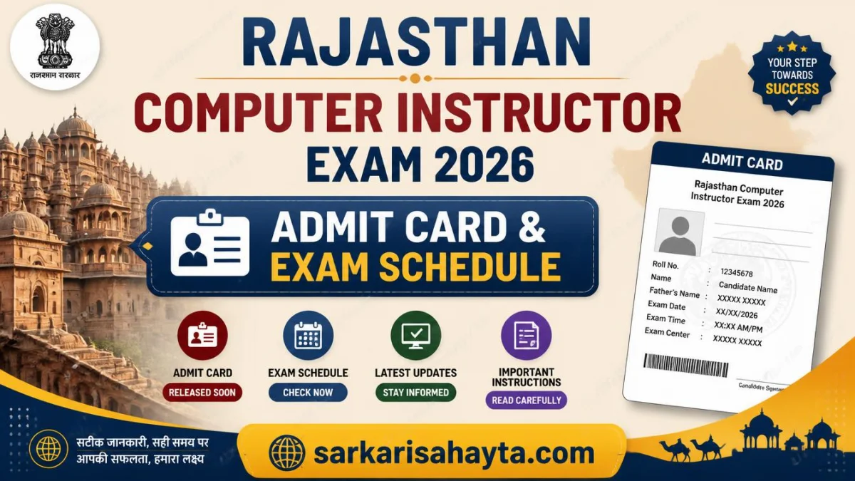 🖥️ Rajasthan Computer Instructor Exam 2026 – Admit Card & Exam Schedule