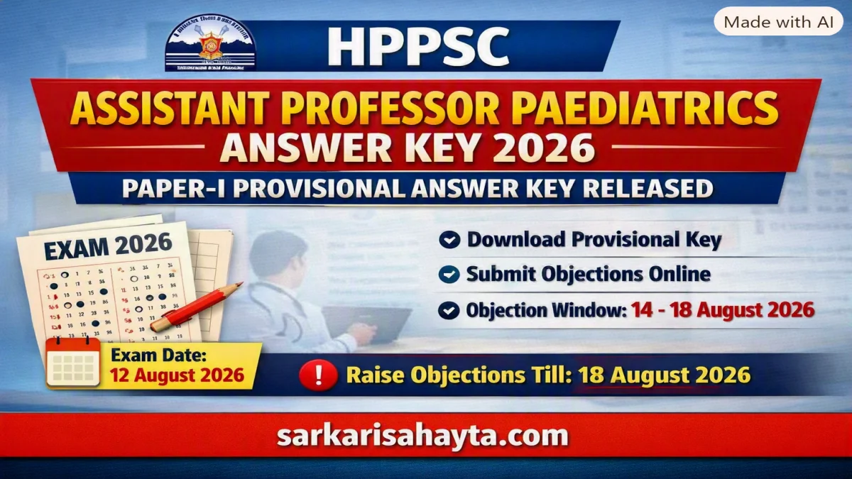 HPPSC Assistant Professor Paediatrics Answer Key 2026 – Paper‑I Provisional Key & Objection Process
