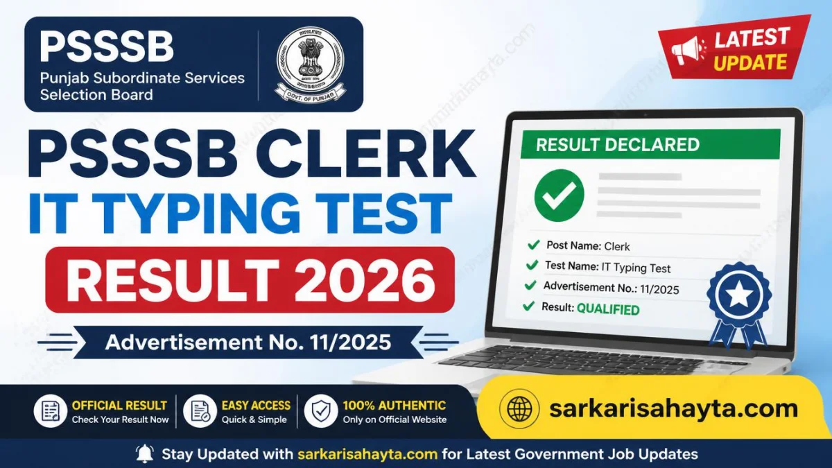 PSSSB Clerk IT Typing Test Result 2026 – Advertisement No. 11/2025