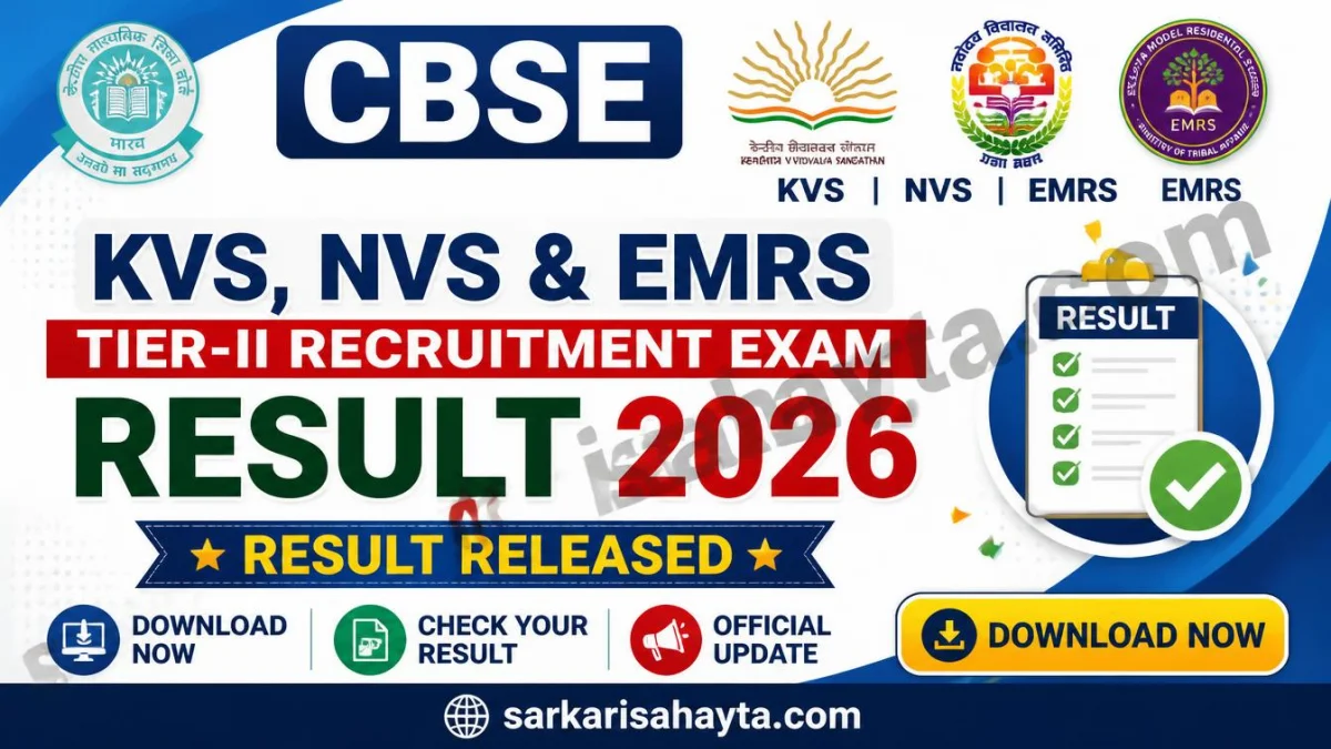 CBSE KVS, NVS & EMRS Tier‑II Recruitment Exam Result 2026 Released – Download Now