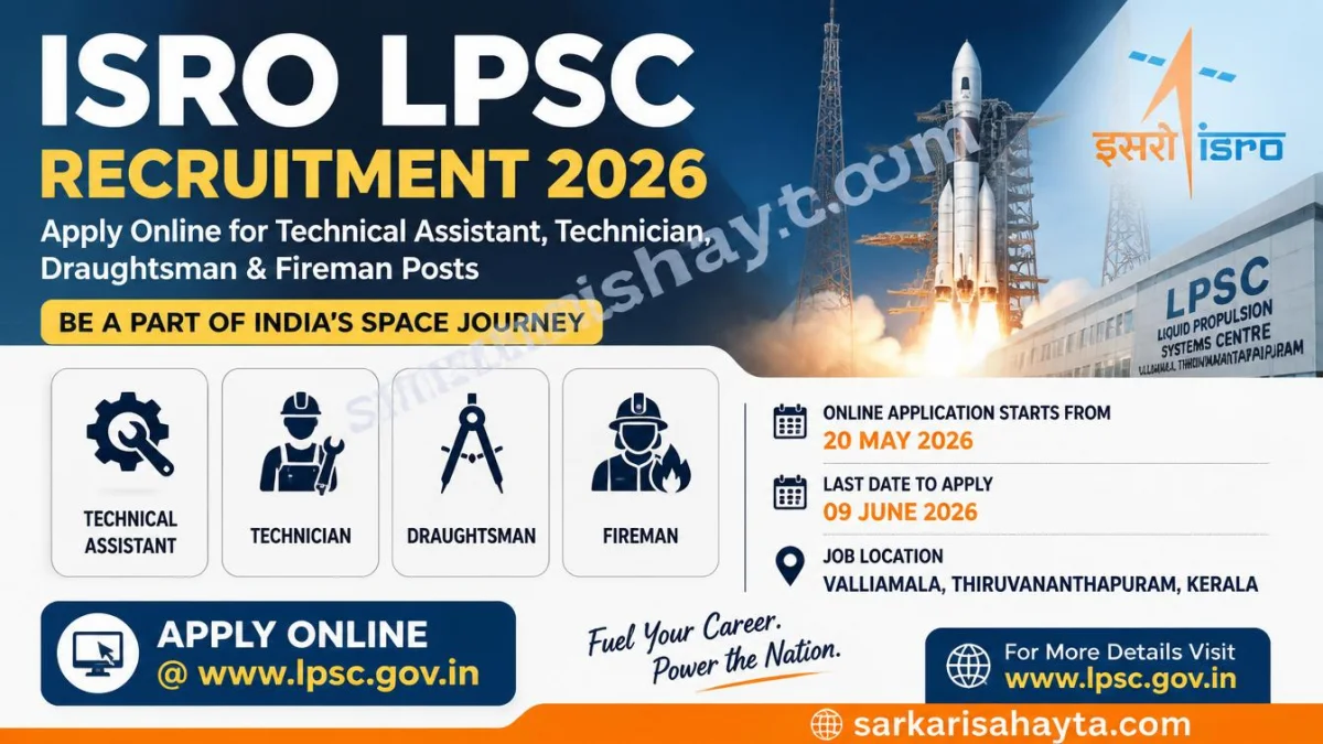 ISRO LPSC Recruitment 2026 – Apply Online for Technical Assistant, Technician, Draughtsman & Fireman Posts