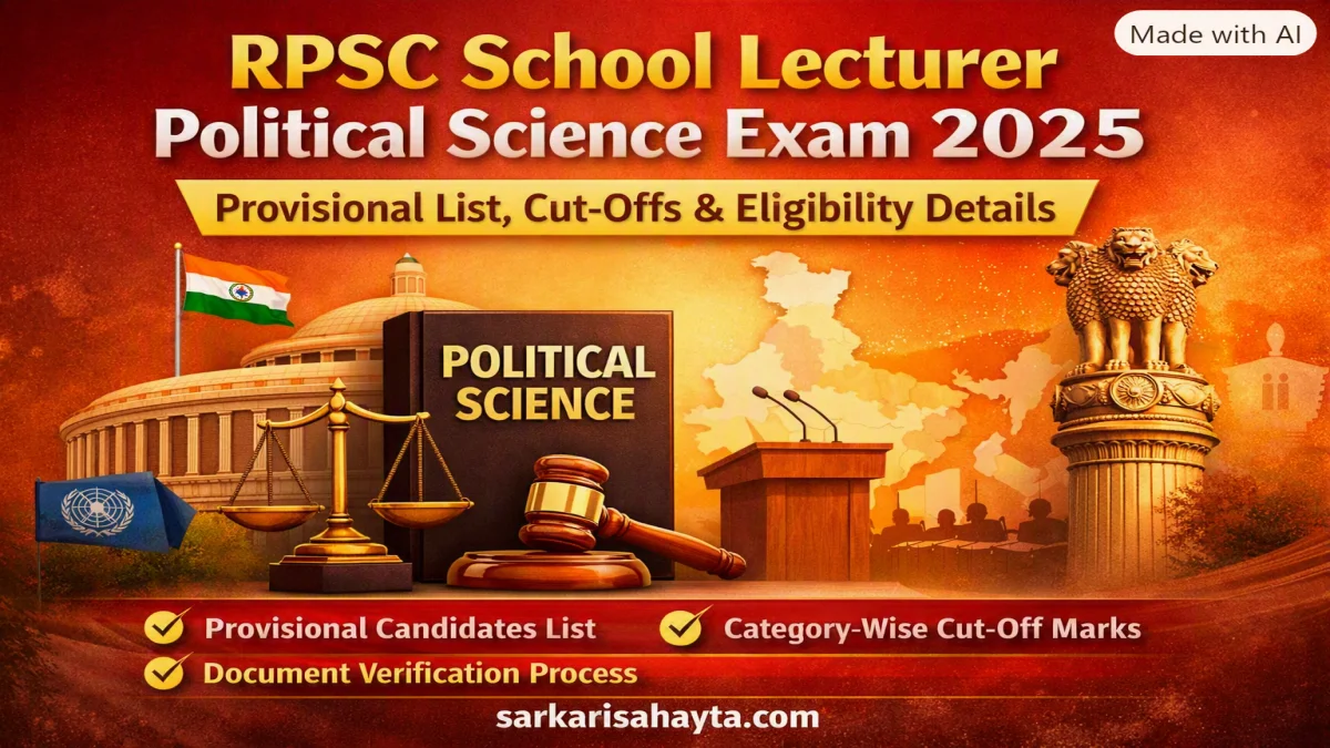RPSC School Lecturer Political Science Exam 2025: Provisional List, Cut‑Offs & Eligibility Details
