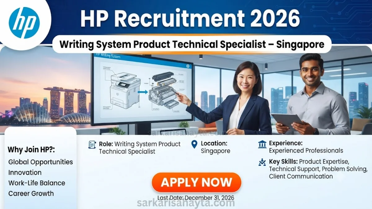HP Recruitment 2026: Writing System Product Technical Specialist – Singapore