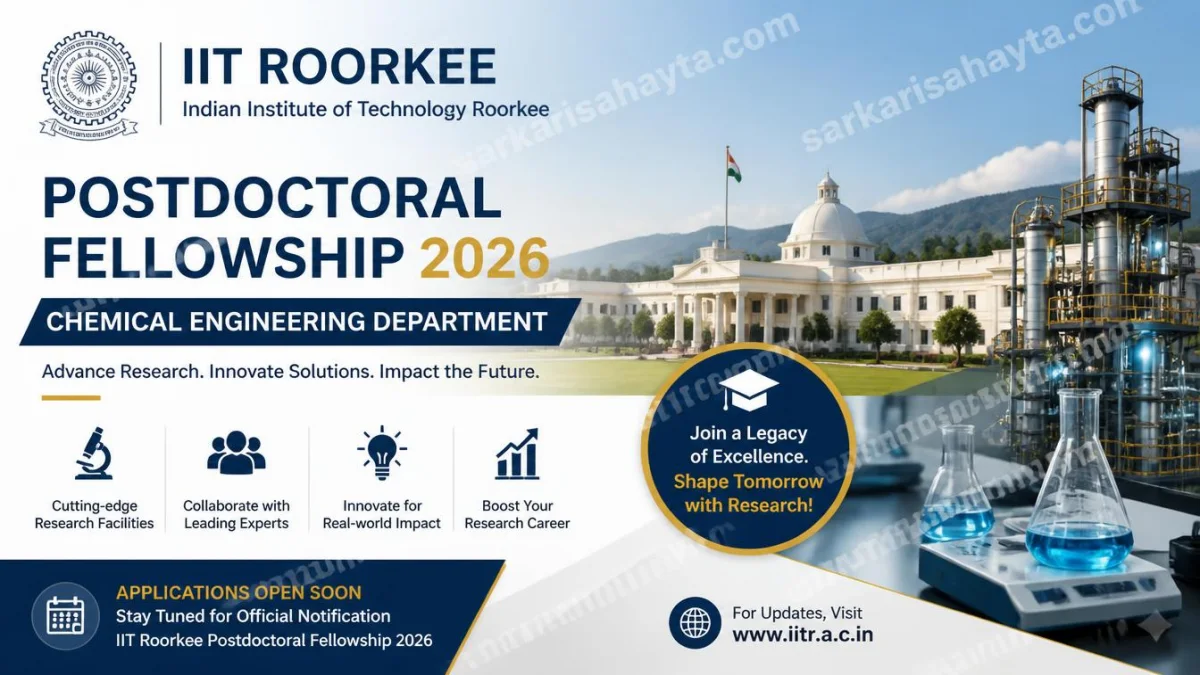 IIT Roorkee Postdoctoral Fellowship 2026 – Chemical Engineering Department