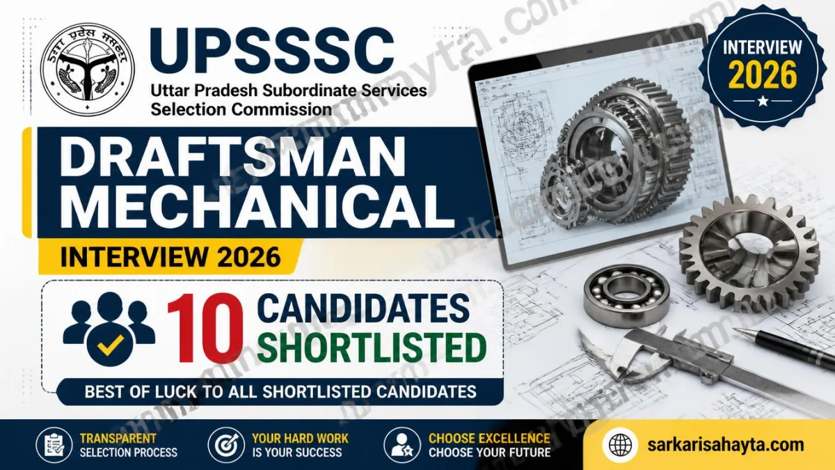 UPSSSC Interview Notice 2026: Instructor Draftsman (Mechanical)