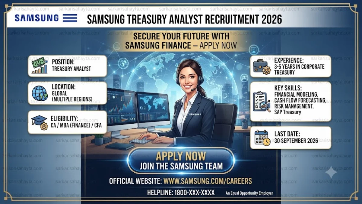 Samsung Treasury Analyst Recruitment 2026 – Apply Now