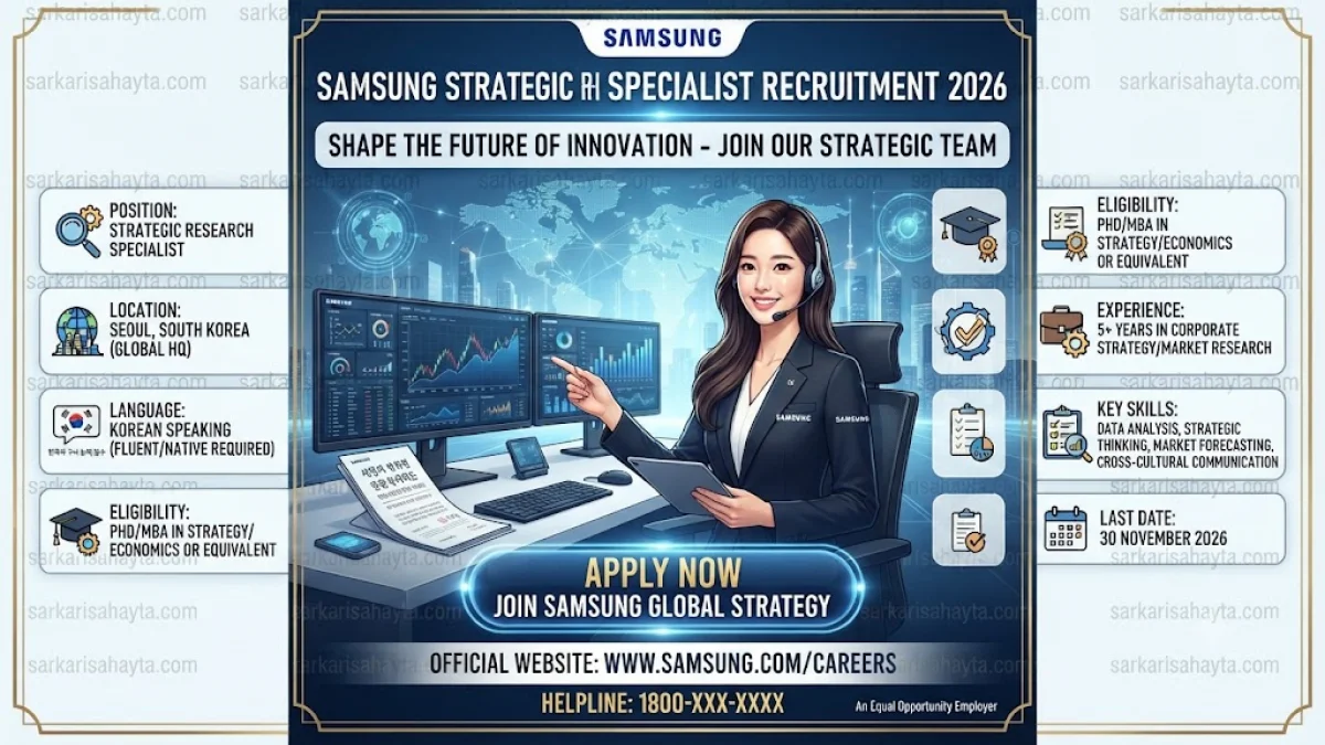 Samsung Strategic Research Specialist Recruitment 2026 – Korean Speaking