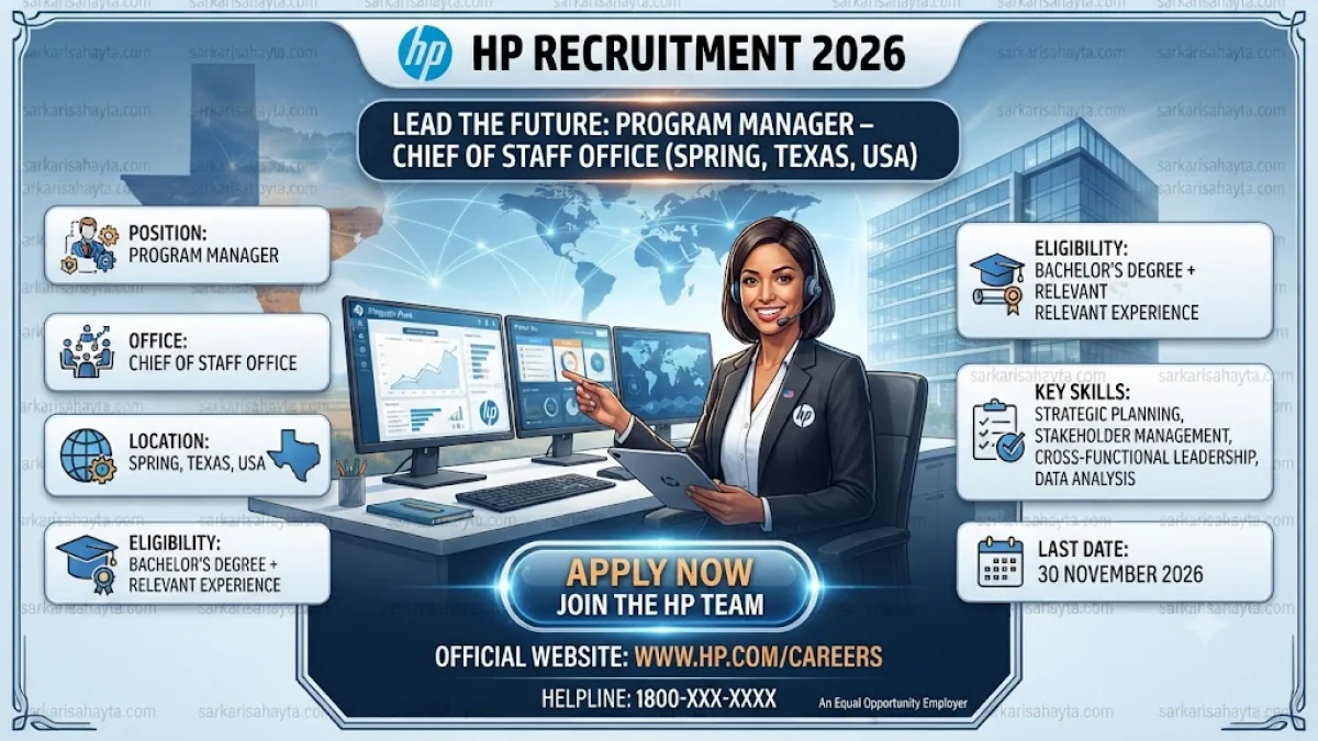 Program Manager Jobs in USA – HP Hiring Chief of Staff Office