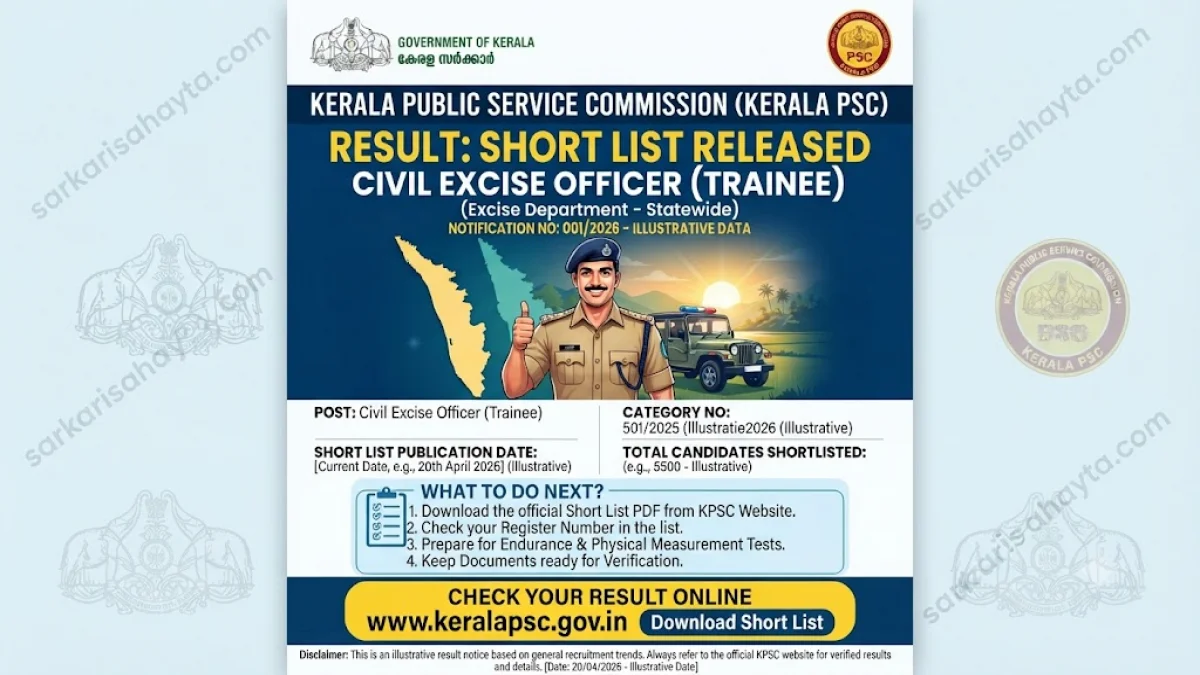 Kerala PSC Result 2026: Civil Excise Officer (Trainee) Short List Released