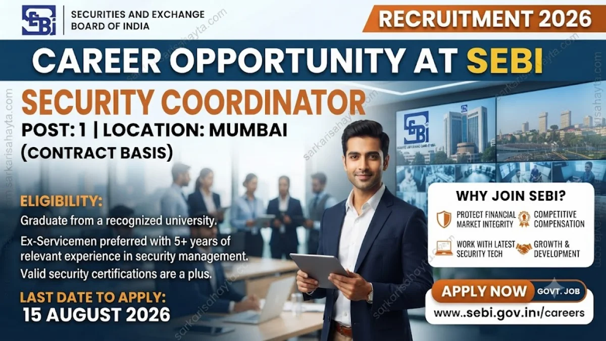 SEBI Recruitment 2026 – Apply for Security Coordinator Post (Contract Basis)