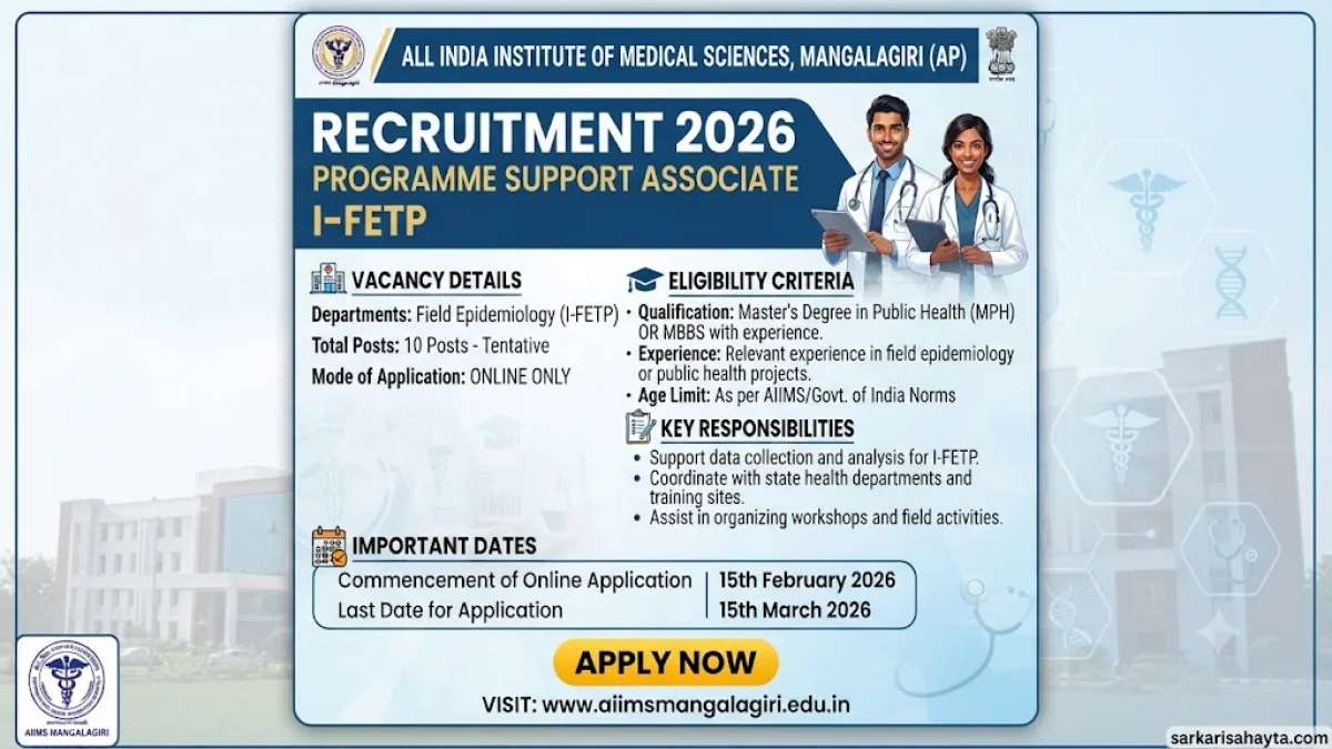 AIIMS Mangalagiri Recruitment 2026: Programme Support Associate (I-FETP) – Apply Now