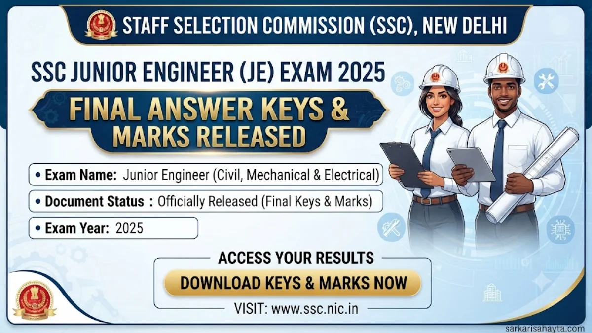 SSC Junior Engineer (Civil, Mechanical & Electrical) Exam 2025 – Final Answer Keys & Marks Released