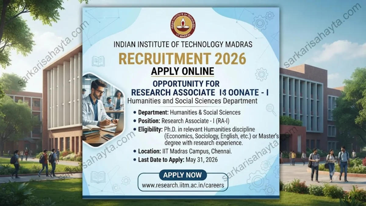 IIT Madras Recruitment 2026 – Apply Online for Research Associate‑I in Humanities Department
