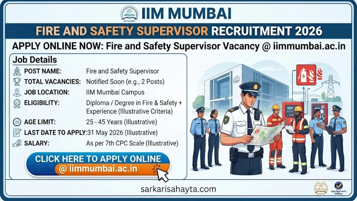 IIM Mumbai Fire and Safety Supervisor Recruitment 2026: Apply Online @ iimmumbai.ac.in