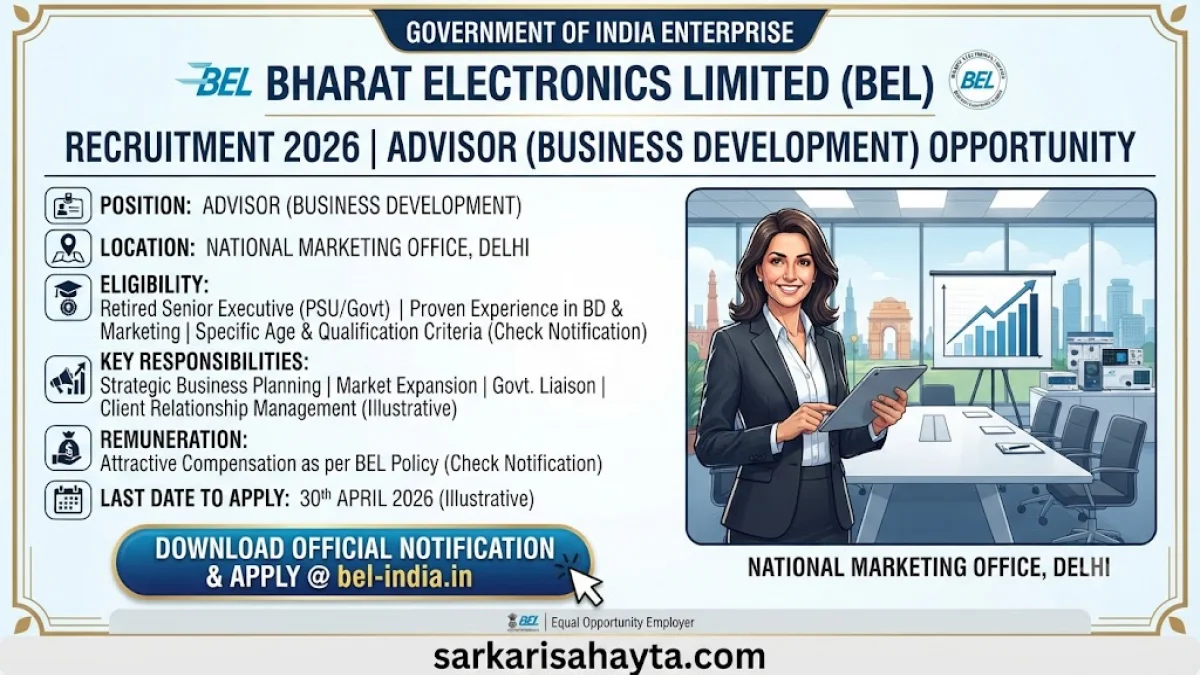Bharat Electronics Limited Recruitment 2026 – Advisor (Business Development) Opportunity at National Marketing Office Delhi