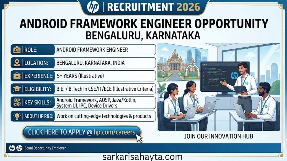 HP Recruitment 2026 – Android Framework Engineer Opportunity in Bengaluru, Karnataka