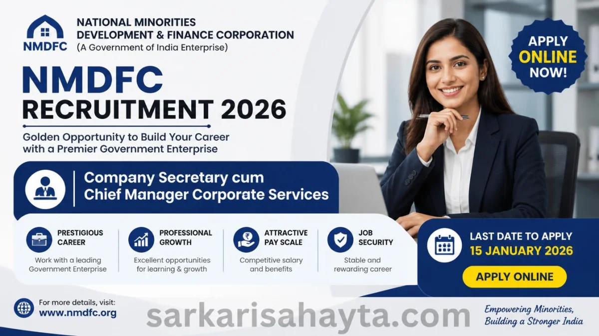 NMDFC Recruitment 2026 – Apply Online for Company Secretary cum Chief Manager Corporate Services
