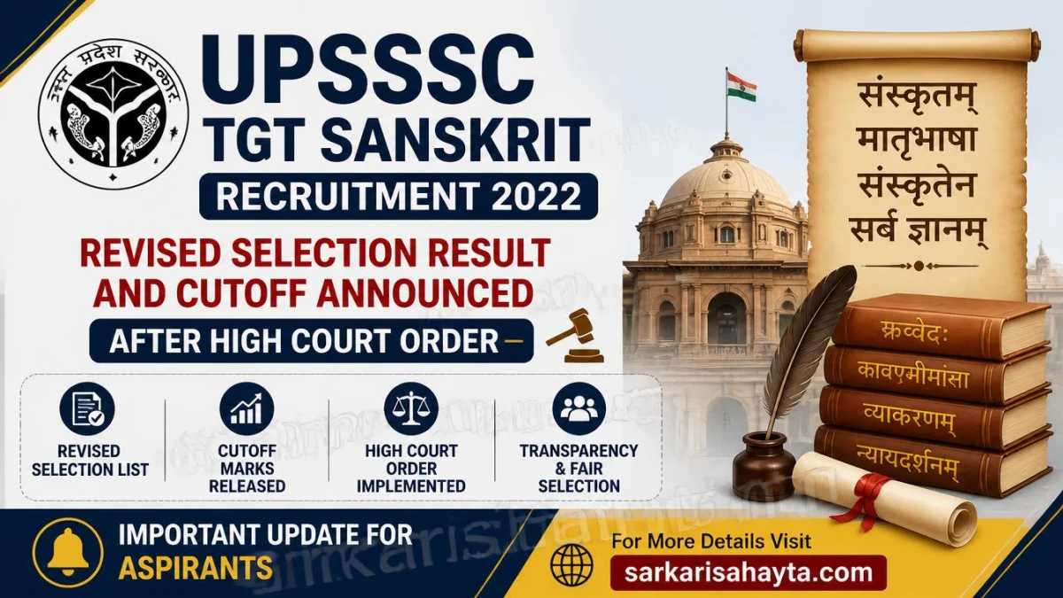 UPSSSC TGT Sanskrit Recruitment 2022 – Revised Selection Result and Cutoff Announced After High Court Order
