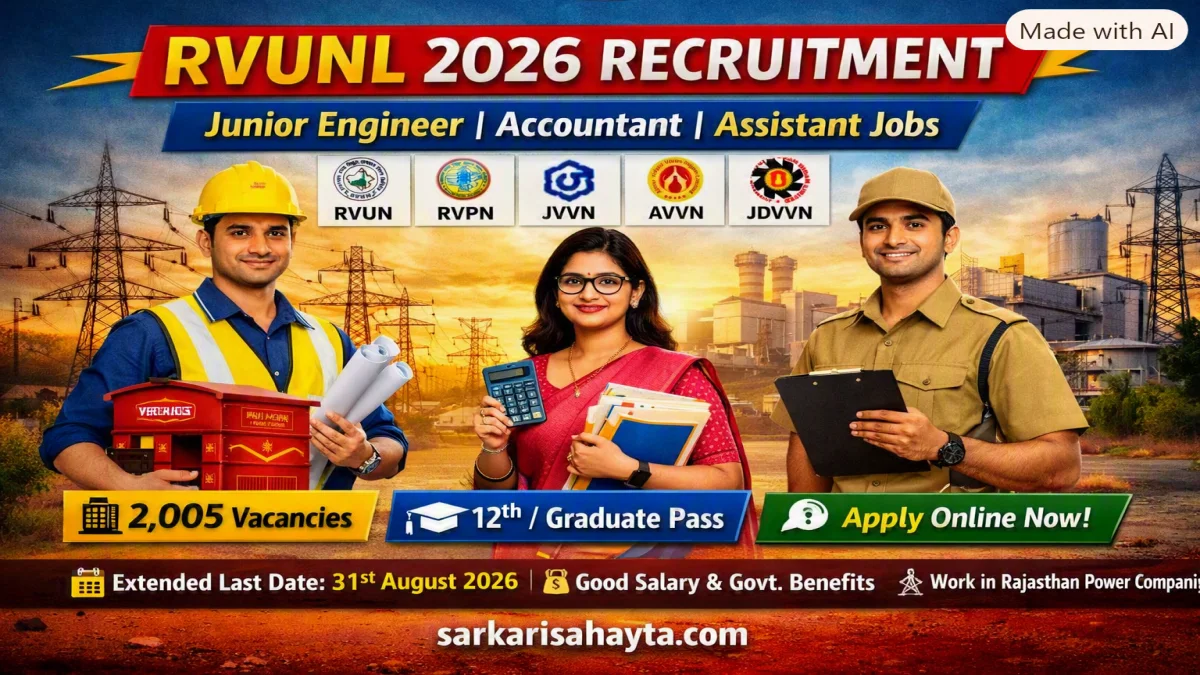 RVUNL 2026 Vacancy – Junior Engineer, Accountant & Assistant Jobs
