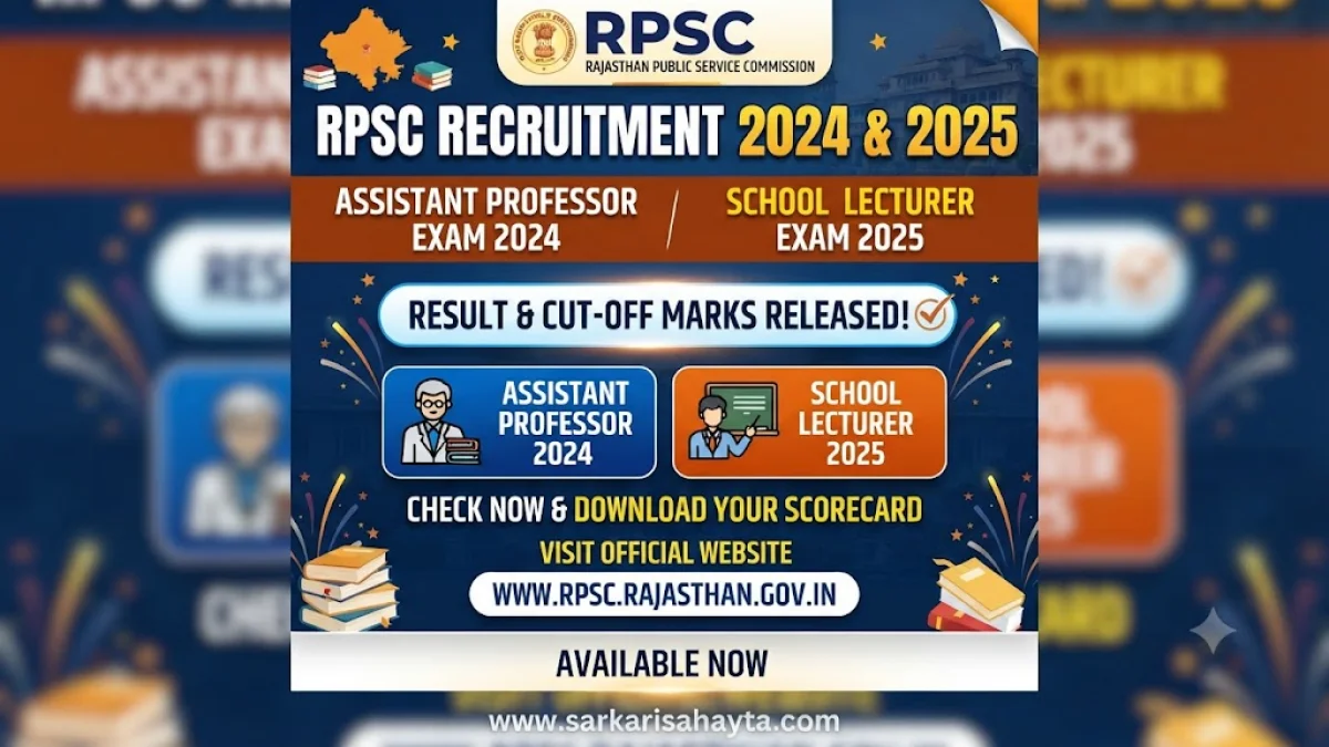 RPSC Assistant Professor 2024 & School Lecturer 2025 – Result and Cut‑Off Marks Released