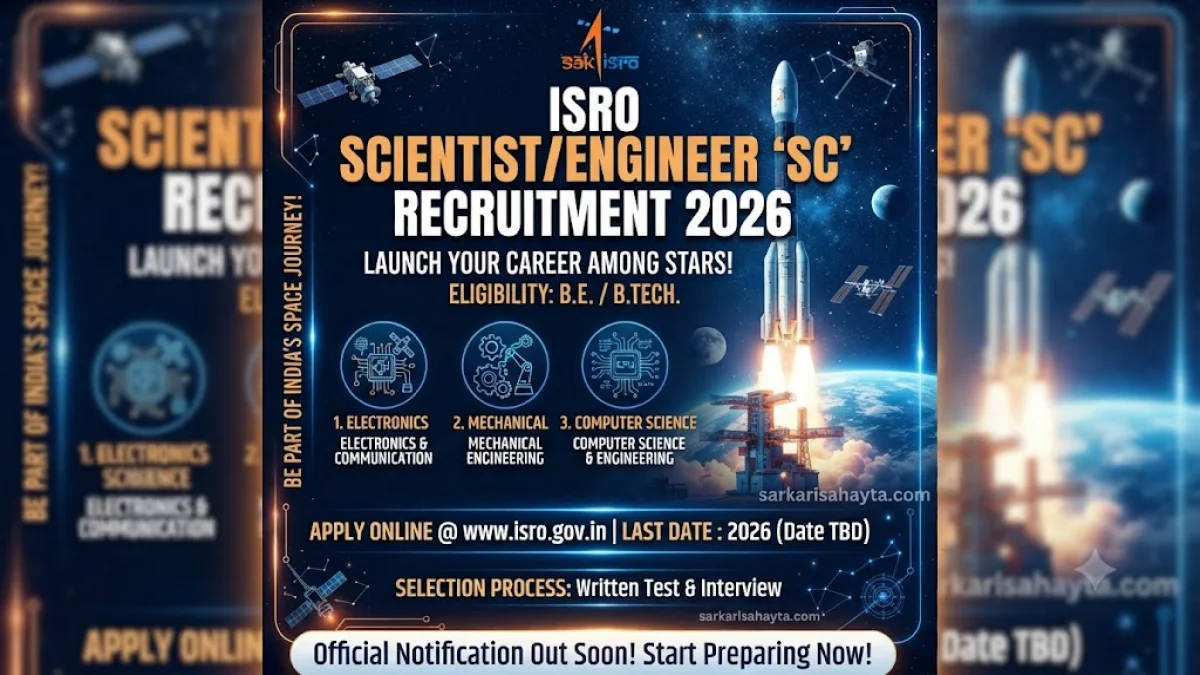 ISRO Scientist/Engineer ‘SC’ Recruitment 2026 – Electronics, Mechanical & Computer Science