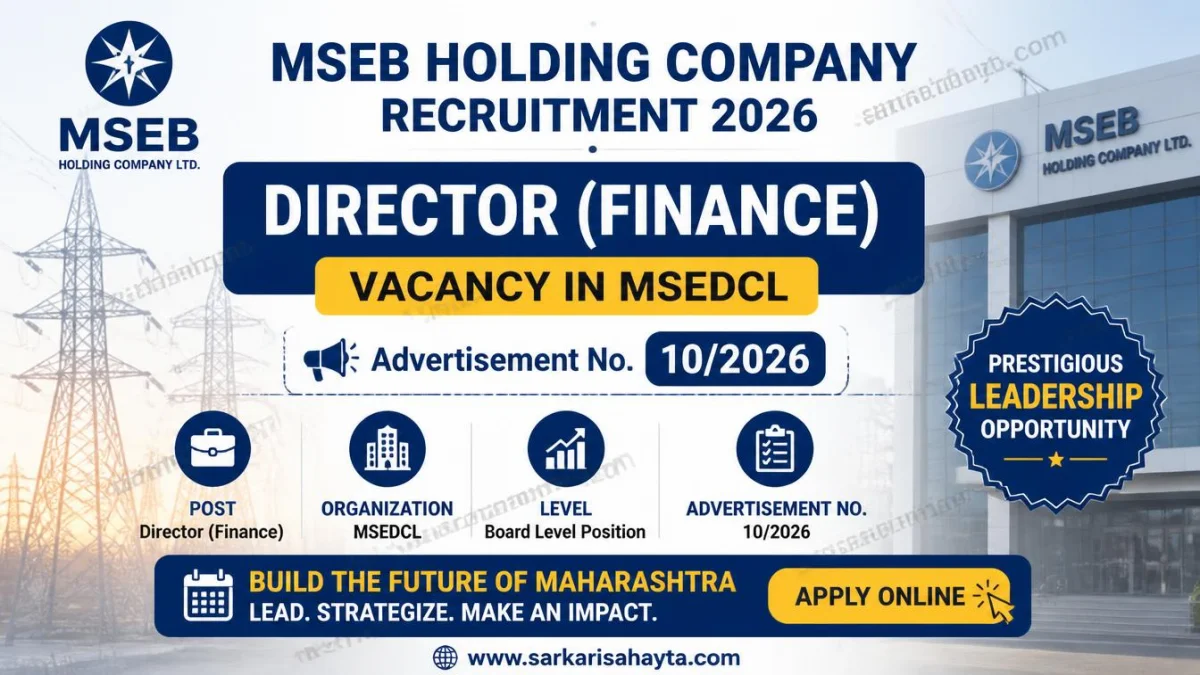 MSEB Holding Company Recruitment 2026 – Director (Finance) Vacancy in MSEDCL under Advertisement No. 10/2026