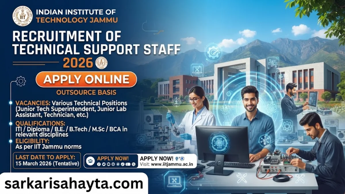 IIT Jammu Technical Support Staff Recruitment 2026 – Apply Online (Outsource Basis)
