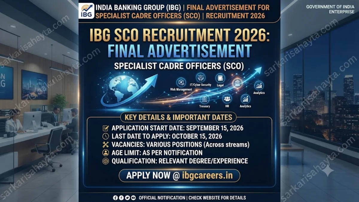 IBG SCO Recruitment 2026: Final Advertisement for Specialist Cadre Officers