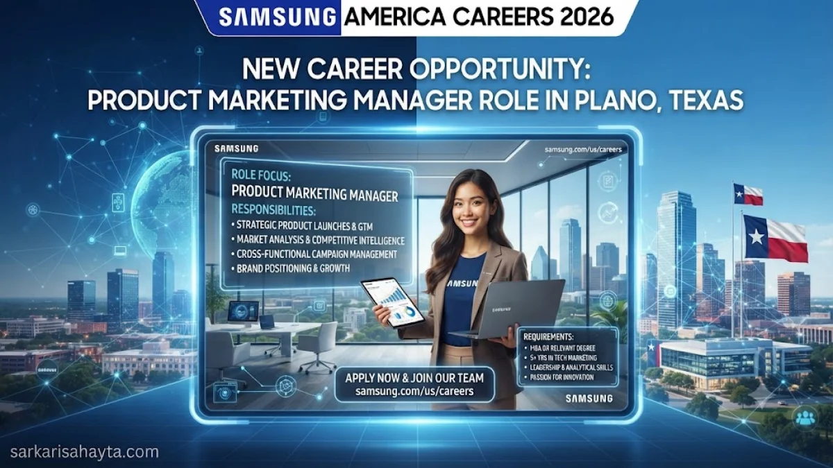 Samsung America Recruitment 2026 For Product Marketing Manager Role in Plano, Texas